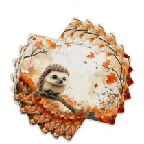   Őszi sünis mintás textil asztali alátét szett 6db QT3184003-6