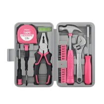   Rózsaszín szerszámkészlet - 10 részes, praktikus tárolódobozzal QW274965