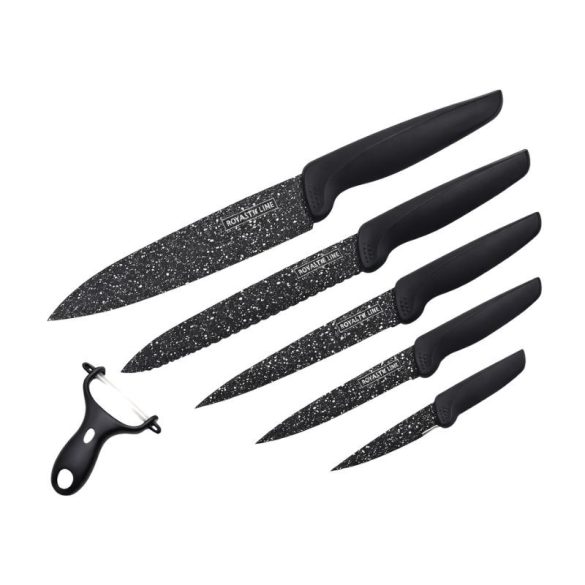 Royalty Line 6 Részes Márvány Bevonatos Késkészlet + Kerámia Hámozó RL-MB5B