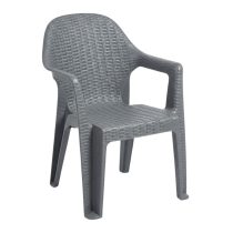 Szürke rattan hatású műanyag kerti szék RSZK2