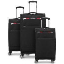 SANZHENG Fekete 3db-os bőrönd szett SAN3DBF