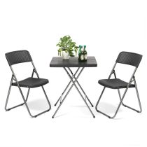 Bisztró szett 3 az 1-ben asztal + 2 rattan szék SC07