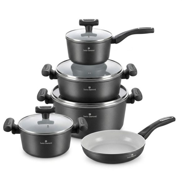 Spinning Aluminum 10 részes edénykészlet fekete SH-GC3010B