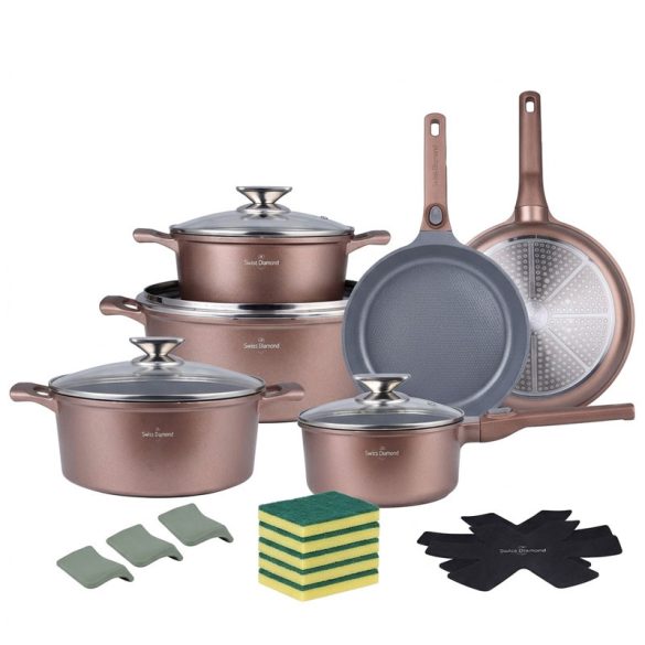 Die Cast Aluminum 19 részes edénykészlet rézbarna SH-LG3019CO