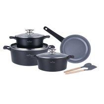 Die Cast Aluminum 9 részes edénykészlet fekete SH-LG4009B
