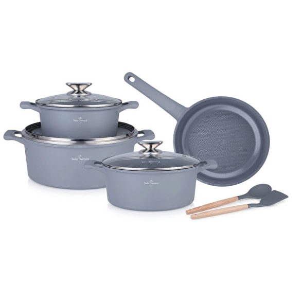 Die Cast Aluminum 9 részes edénykészlet ezüst SH-LG4009S