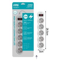   Winning Star hálózati elosztó 5 aljzat, 1 kapcsoló ST-1035