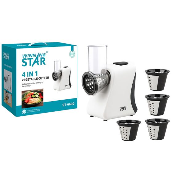 Winning Star Elektromos Zöldségszeletelő – 4 az 1-ben, cserélhető betétekkel ST-6600