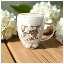 Thermo Pohár Fehér Virágos dizájnnal –300 ml SZK185