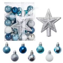   Trintion 30 darabos karácsonyfadísz készlet – kék-ezüst színekben TE8322981K
