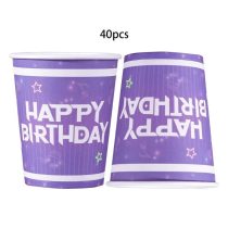   40 Darabos K-pop Témájú Születésnapi Papírpohár Szett TJ12141967-3