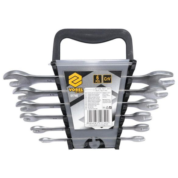 Vorel Kétoldalas villáskulcs készlet – 6 darabos, 6–17 mm TO-51740