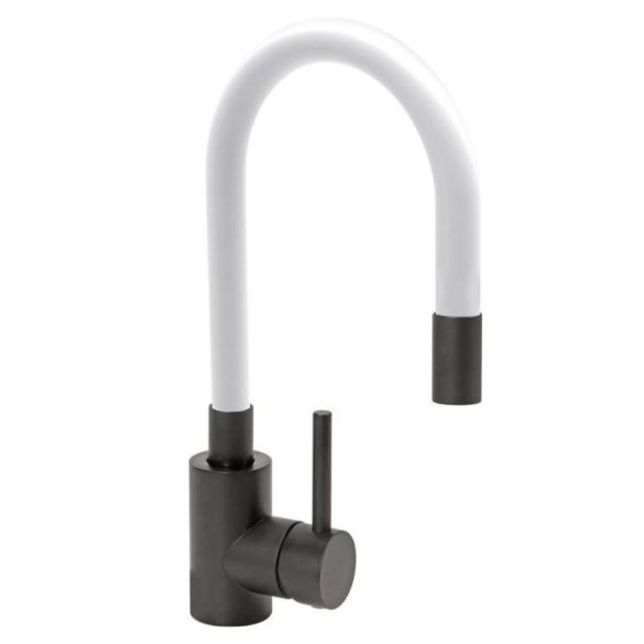 Sink mixer BLACK FLEXIBLE — fehér, rugalmas kifolyóval TO-75776