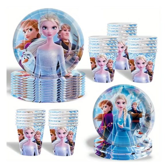 30 darabos Disney Jégvarázs (Frozen) témájú eldobható parti készlet TT1781961