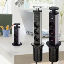   Beépíthető / kihúzható konnektor konyhapultra ezüst UD5588106