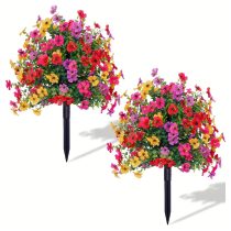2 db leszúrható színes művirág csokor 56cm UJ1339442