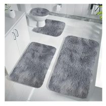 4 részes puha fürdőszoba szőnyeg szett szürke UL719812S