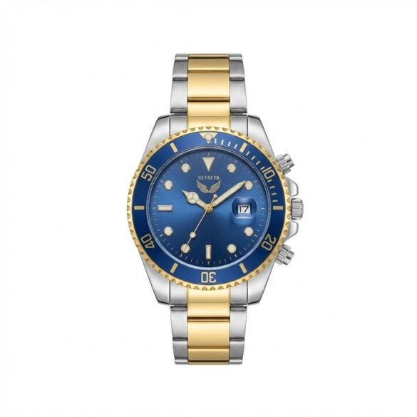 ULYSSES Prémium Férfi Karóra – Királykék Számlappal és Bicolor Fém Szíjjal ULY2B