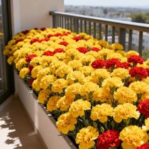   20 db élethű mű szegfű virág – piros és sárga UQ10335659