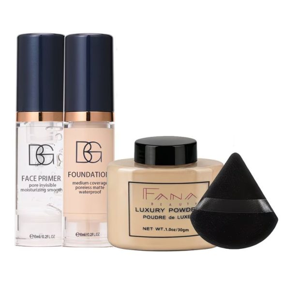 4 Részes Hibátlan Alapozó Sminkkészlet - Light Warm Beige Árnyalat UR12976114-B