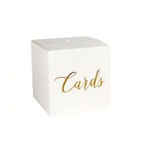   Elegáns fehér esküvői kártyadoboz – 10 darab üzenetkártyával VE6655226