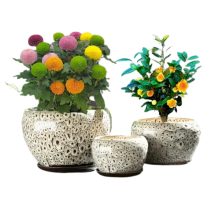   Kerámia virágcserép szett – 3 db, törtfehér VM1764362-4