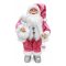 Dekorációs Mikulás figura, rózsaszín-fehér, 30 cm WC8221266-2
