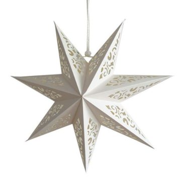   Nagyméretű 3D karácsonyi papírcsillag – fehér 45cm WG07