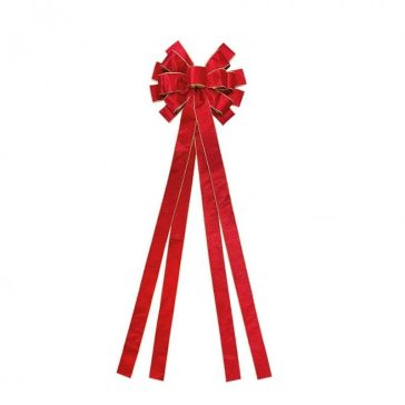   Nagyméretű XL karácsonyi masni – piros, bársonyhatású 33x120 cm WOZ44