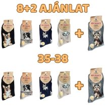 8+2 Női kutyás zokni 35-38 WP2226-1