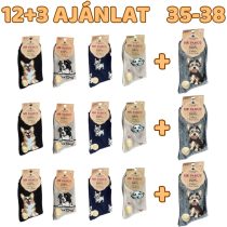 12+3 Női kutyás zokni 35-38 WP2226-2