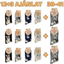 12+3 Női kutyás zokni 38-41 WP2226-3