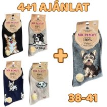 4+1 Női kutyás zokni 38-41 WP2226-5