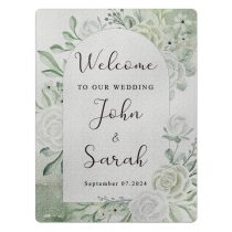   Elegáns esküvői üdvözlőtábla 30×40 cm, zöld XD162913-2