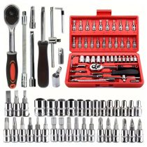   46 darabos autójavító szerszámkészlet –Piros tárolódoboz XD21172-2