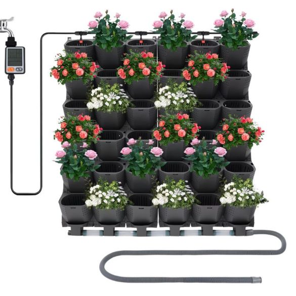 36 Darabos Prémium Függőleges Növényfal Automata Öntözőrendszerrel - Fekete XU11961150-2