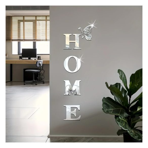 3D 'HOME' modern tükör fali dekorációs készlet 5 részes  YD448707