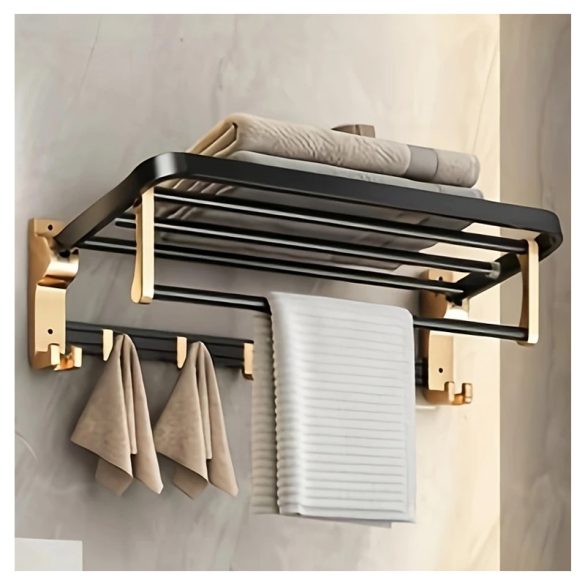 Fürdőszobai polc akasztókkal 60 cm széles YM1100442