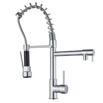   Professzionális Konyhai Csaptelep Rugós Kihúzható Fejjel és Két Kifolyóval YM2364533