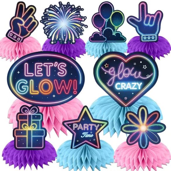 9 db-os Neon Témájú Parti Asztaldísz Készlet YM6186633