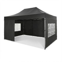   Nagy Teherbírású Rendezvénysátor 4 Oldalfallal – Fekete YR157975-F