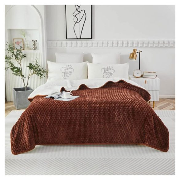Violet 2 rétegű ágytakaró/pléd 200x230 cm - Barna ZG200230-2