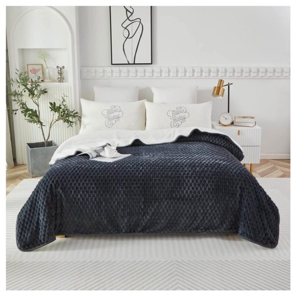 Violet 2 rétegű ágytakaró/pléd 200x230 cm - Sötétszürke ZG200230-5