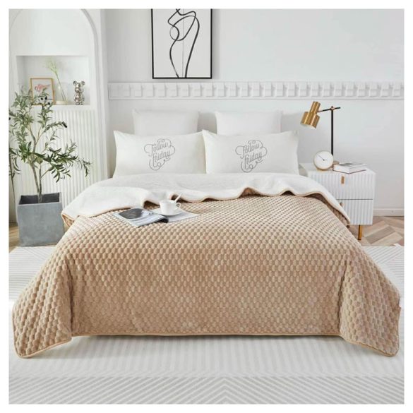 Violet 2 rétegű ágytakaró/pléd 200x230 cm - Világosbarna ZG200230