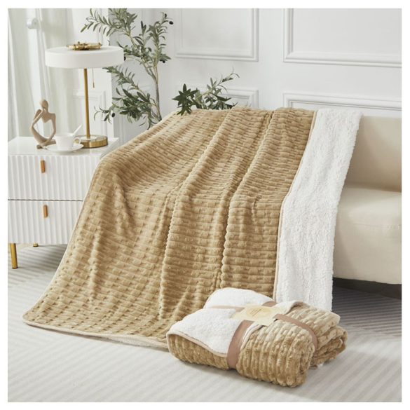 Violet 2 rétegű ágytakaró/pléd 150x200 cm - Világosbarna ZU150200-2