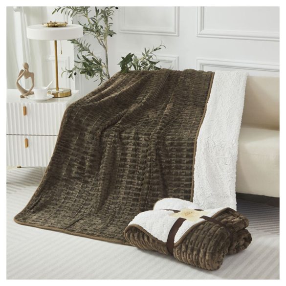 Violet 2 rétegű ágytakaró/pléd 150x200 cm - Sötétbarna ZU150200-3