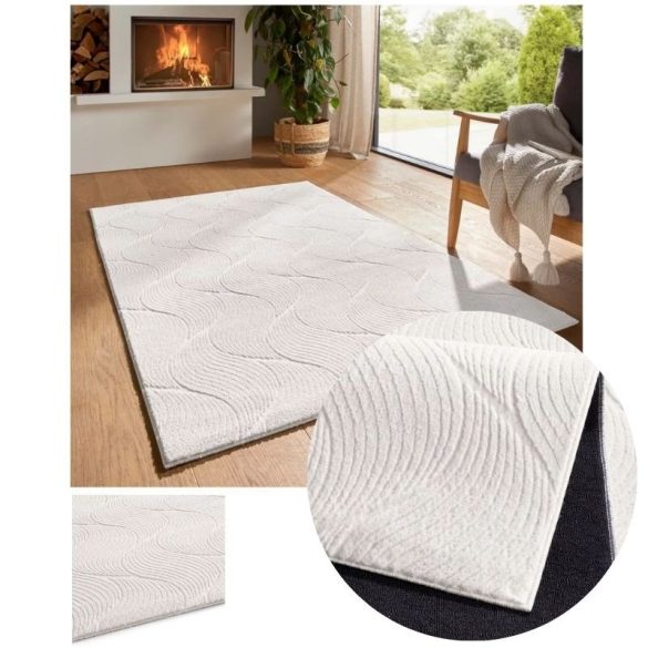 Bergamo Orla plüss puha tapintású szőnyeg krém 120x170cm bergamoOrlacream-120