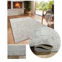   Bergamo plüss puha tapintású szőnyeg szürkésbézs 150x220cm bergamorandomtaupe-150
