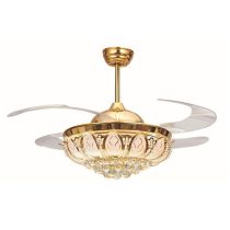   Luxury Crystal Light mennyezeti lámpa ventilátor funkcióval , távirányítóval