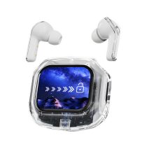   AirMaximo – Fehér vezeték nélküli fülhallgató, LCD kijelzős töltőtokkal holm0669